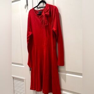 Jessica Howard Red Long Sleeve Dress with Bow